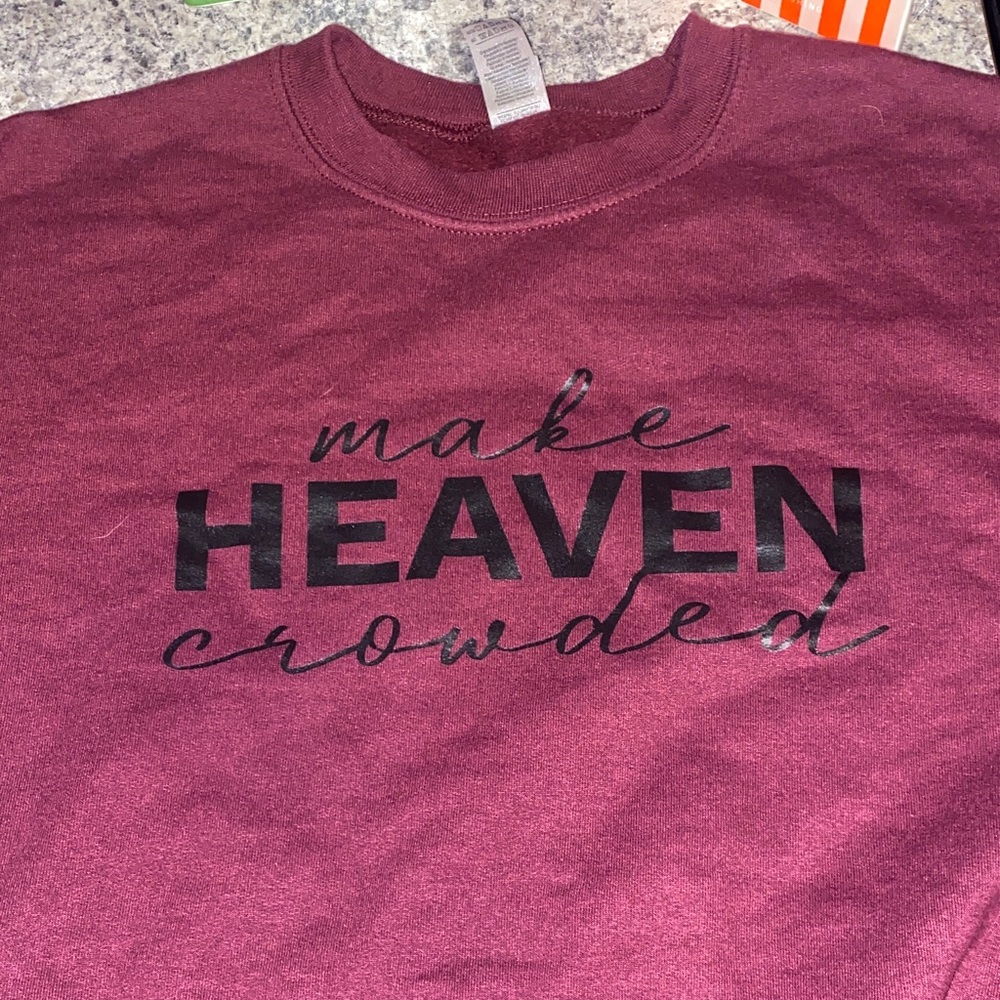 Gildan Maroon Sweatshirt with Black Text